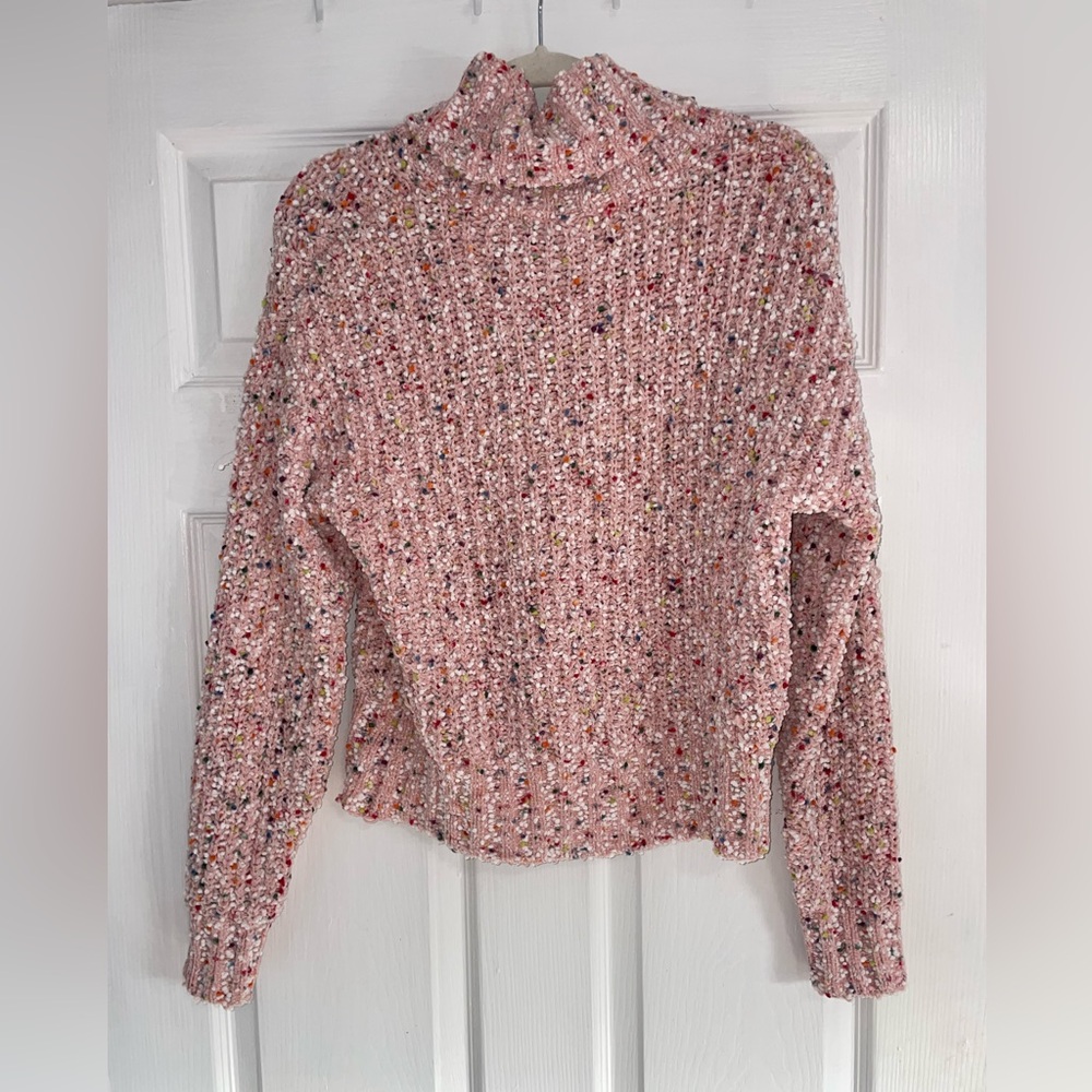 It's Our Time Pink Speckled Turtleneck Sweater